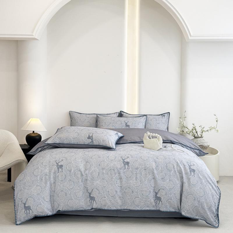 2026 Shell Edge Thickened Brushed Cotton 4-Piece Set