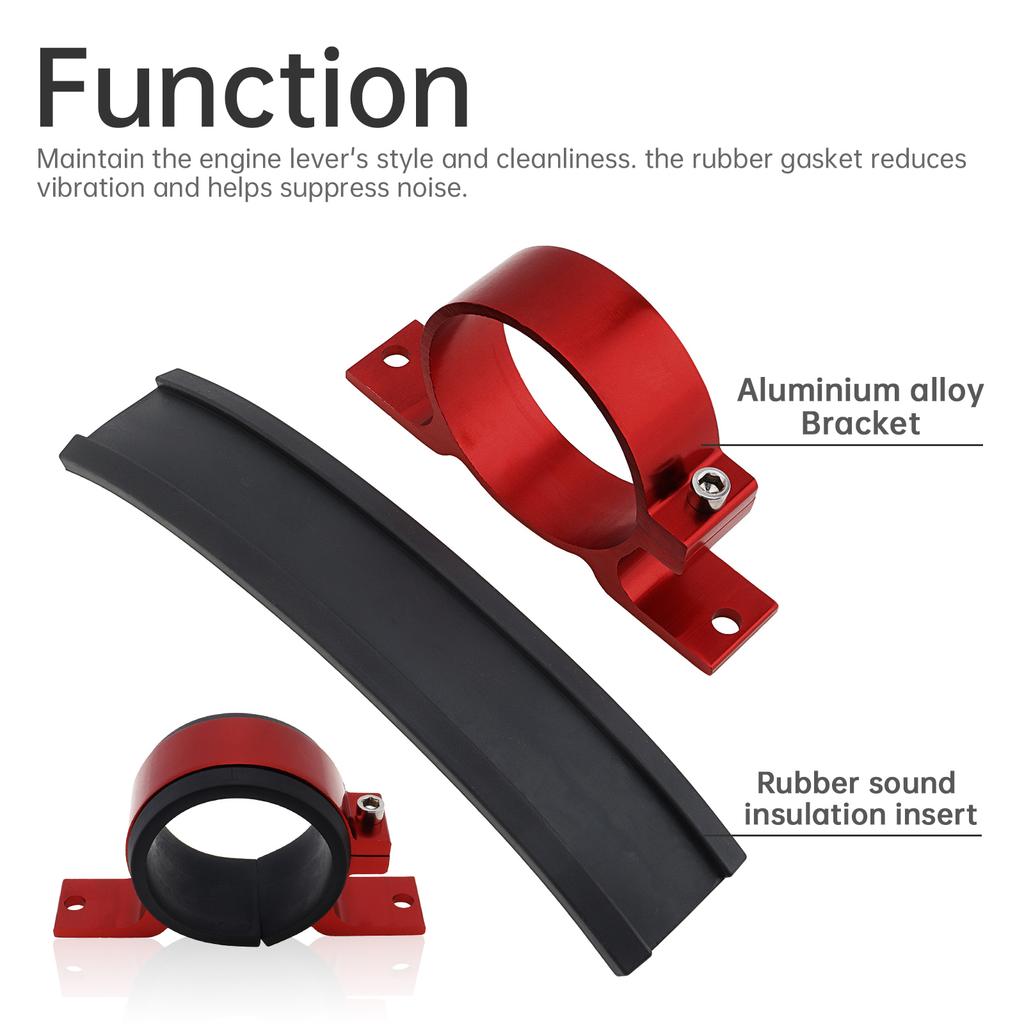 Kraftstofffilter-Kit aus Aluminiumlegierung mit 6AN 8AN 10AN Adaptern 50MM Universelle Montagehalterung Rot Schwarz Automobil