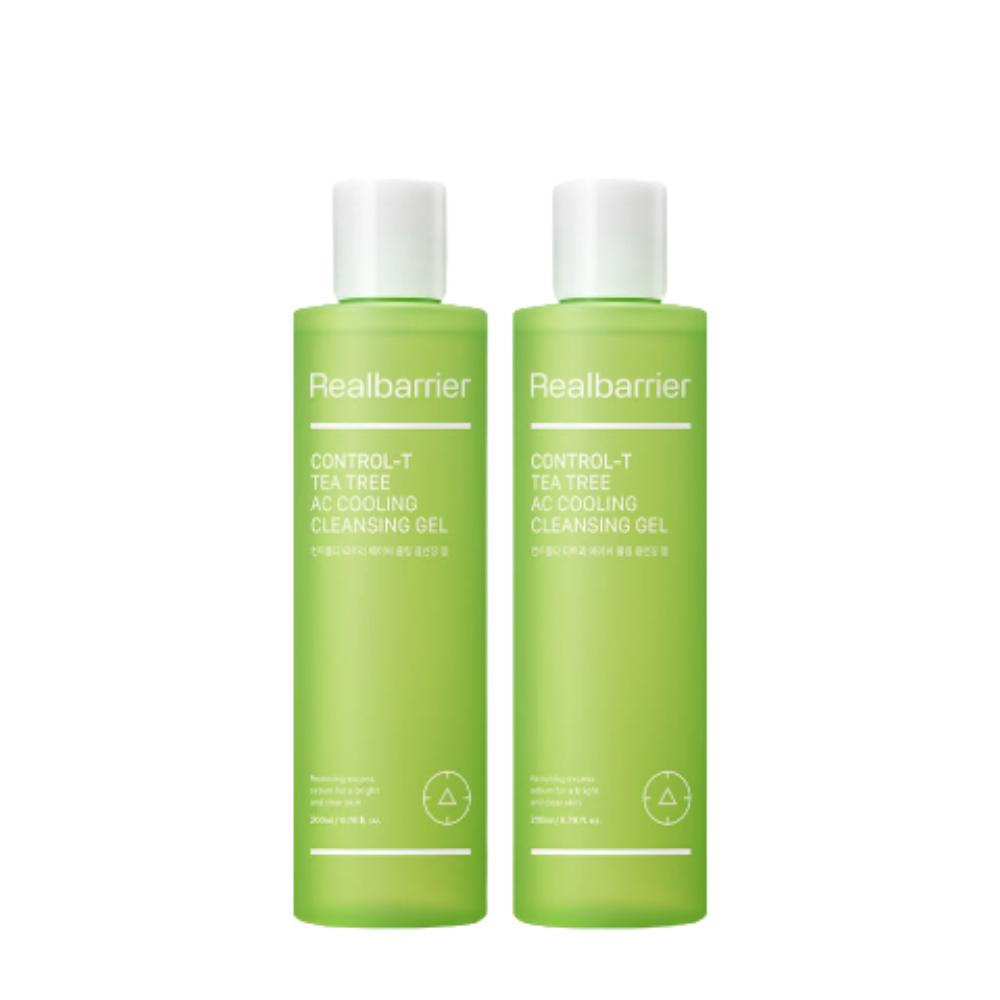 

Real Barrier Control-T Tea Tree AC Cooling Cleansing Gel 200ml (Pack of 2) - Acne-Safe & Refreshing Low pH Cleanser