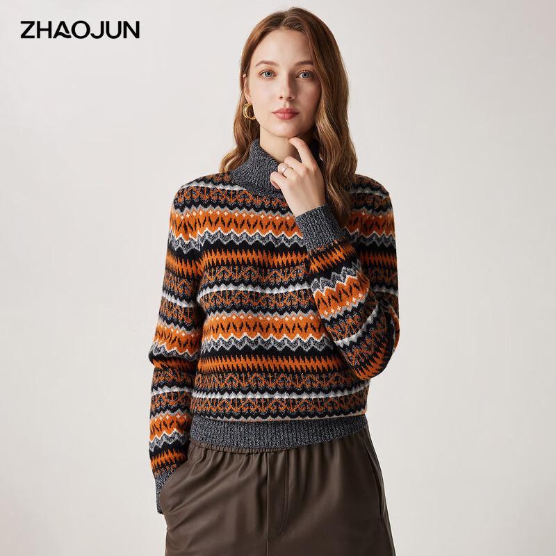 Zhaojun Women's Fair Isle Wool Sweater