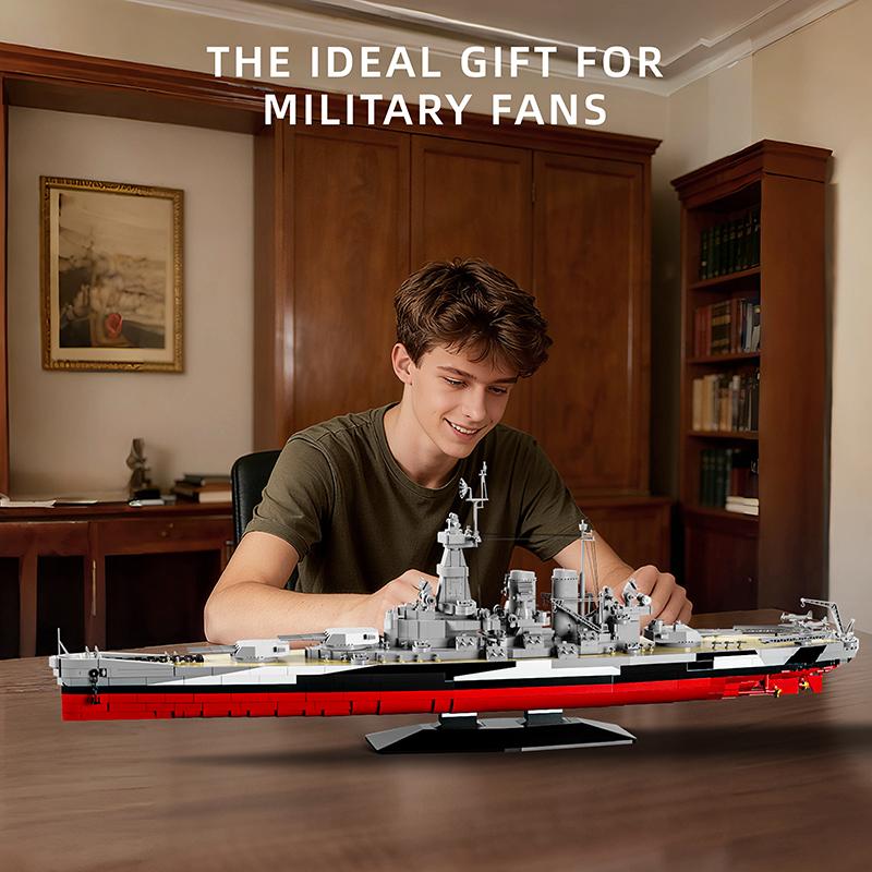 1:300 Warship Battleship Series Building Blocks Toy with Box Creative WWII Warfare Puzzle DIY Bricks Toy for Boys Kids Gift