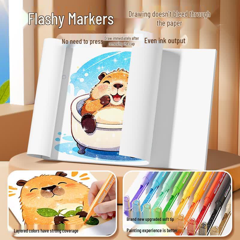 Colorful Glitter Marker Pen Set
