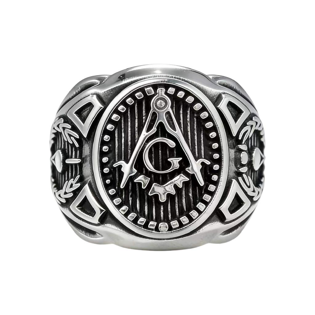 2026 European and American Men's Jewelry Personalized Retro Oval Ring