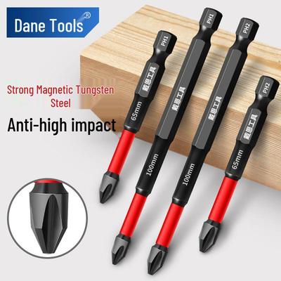 ראש פיליפס מפלדה טונגסטן PH0: מברג מגנטי, עמיד בפני פגיעות, מונע החלקה, עם ידית משושה למקדחה חשמלית