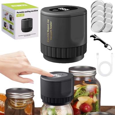 Electric Mason Jar Vacuums Sealer with Can Opener and Regular Mason Lids Vacuums Sealing Machine for Food Storage Sealer Kit