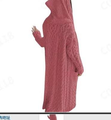Women's Hood Neck Long Sleeve Cardigan Sweater Cape Fit British Style Solid Color Cable Knit Lazy Casual Commuter Long Knit Coat