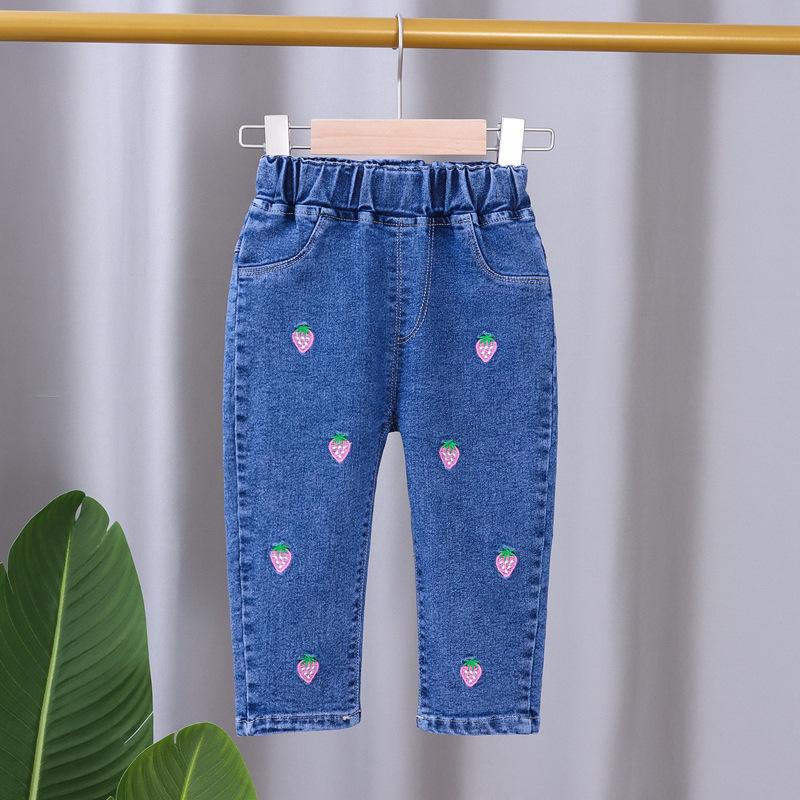 

Baby Girls Tight Jeans Spring Autumn Girls Denim Trousers Loose Kids Stretch Flared Pants Children Clothes 110cm