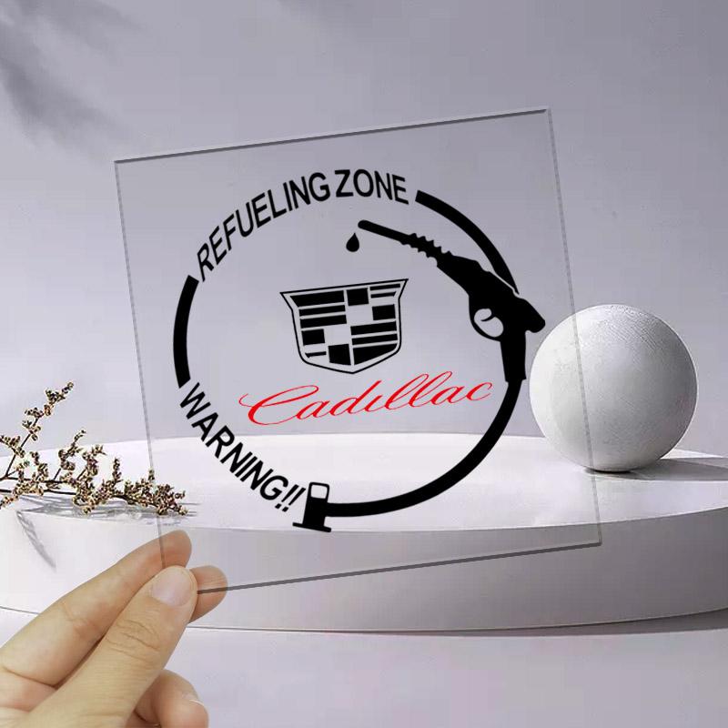 Car Badge Vinyl Reflective Fuel Tank Cap Stickers Decal For Cadillac Escalade Tiburon Deville Seville XT5 XTS CTS BLS SLS DTS SRX Metal