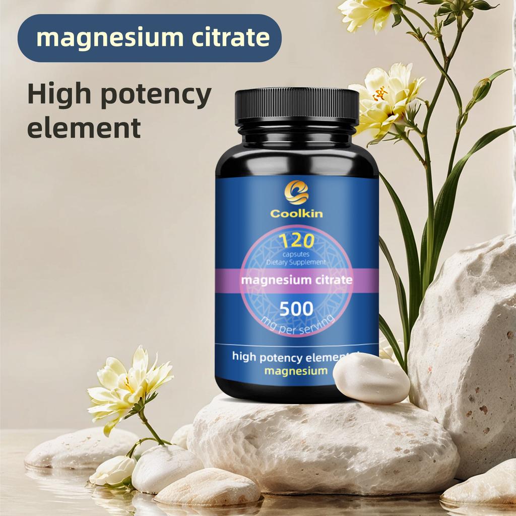 Magnesium Citrate Capsules, 500 Mg Per Serving, All-natural, Gluten-free, Suitable for Both Men and Women.