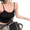 Pure desire, white suspender vest, women's summer lace, slim and thin, sexy inside and short top outside