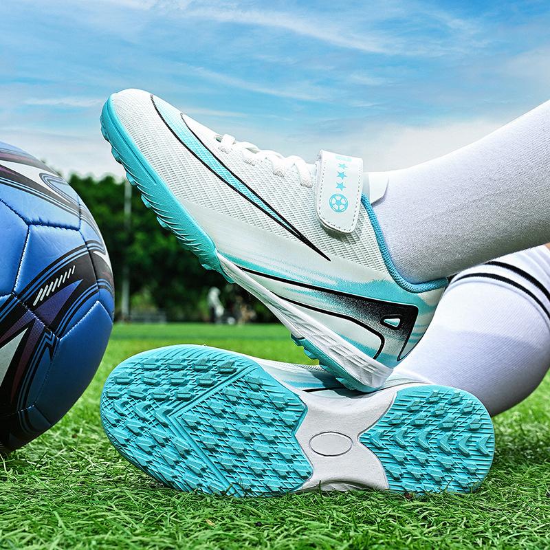 Children'S Football Shoes Tf Broken Nails Artificial Turf Boys And Girls Teenagers Students Velcro Leather Foot Training