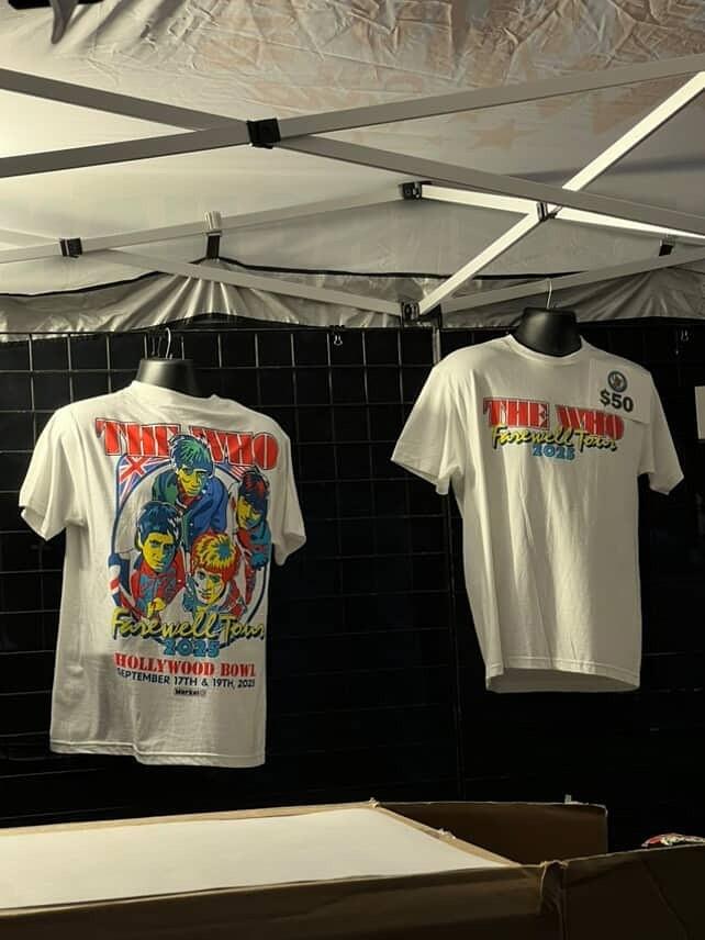 The Who  Tour 2025 At HollyWood Bowl Sept 17 Merch, reprint T Shirt NEW!!! Unisex T-Shirt S