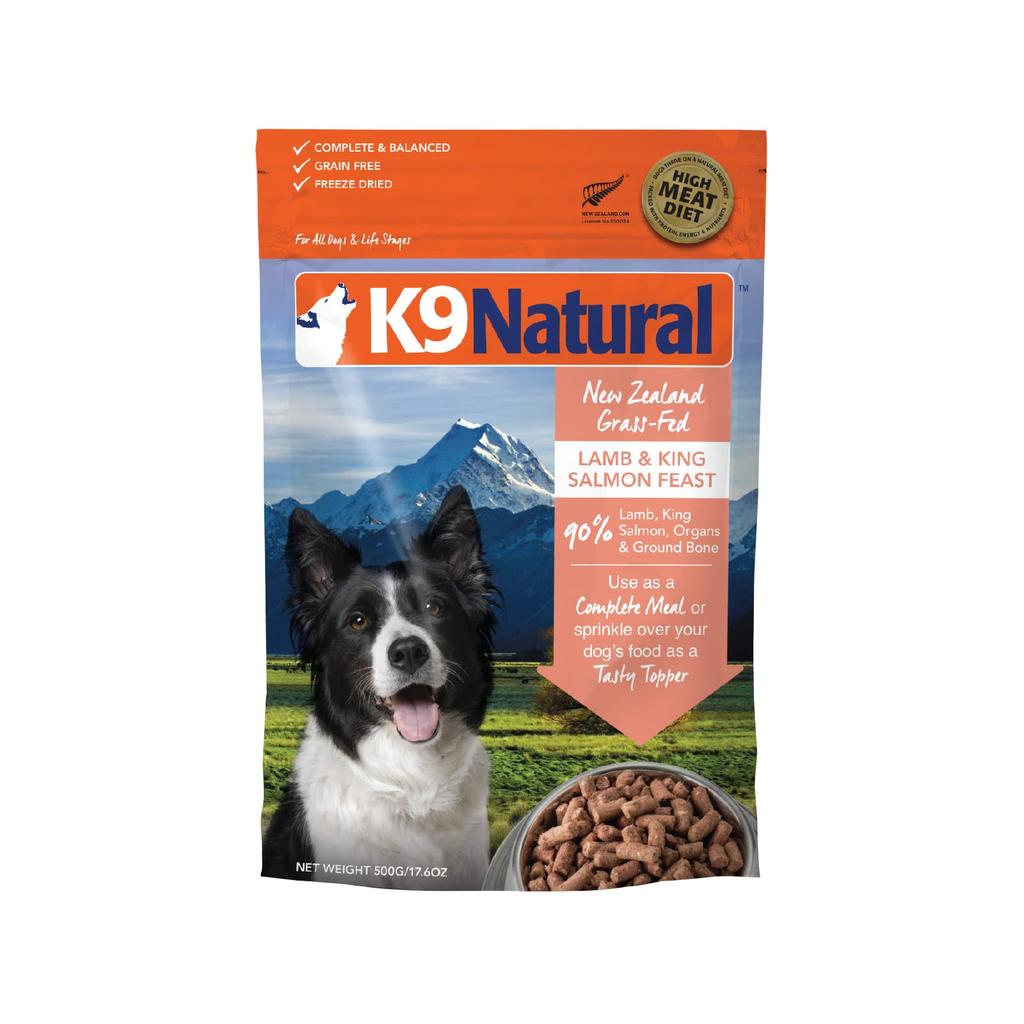 K9 Natural Freeze Dried Dog Food Lamb King Salmon Feast 500g &