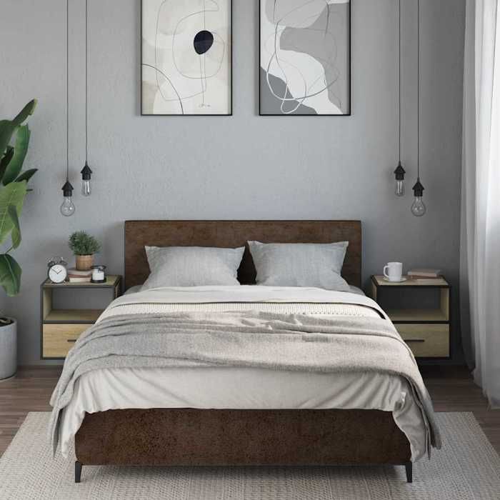 VidaXL Wall-mounted Bedside Tables 2 Pcs Sonoma Oak 40x31x39.5 Cm, Cabinet, Side Table, Bedside Cabinet, Cabinet of 848737