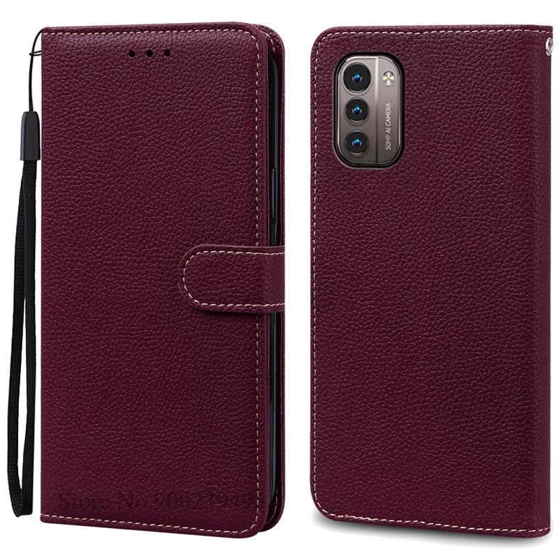 

Для Nokia G21 чехол Nokia G11 кожаный чехол-кошелек флип для Nokia G21 чехол G11 чехол для телефона книжка чехол Coque Fundas Bumper For Nokia G21 (G11) вино красного