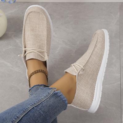NewPatternRound Toe Summer Shoes Ladies Casual Female Sneakers Shallow Mouth Dress Flats Women Basic Solid Leisure Canvas Fabric