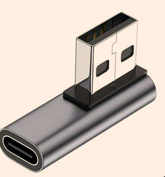 Adaptér USB Type-C: Mužský-Ženský-Mužský-Ženský, 90° L/U-Tvarovaný Thunderbolt 3 Kolík pro Počítače