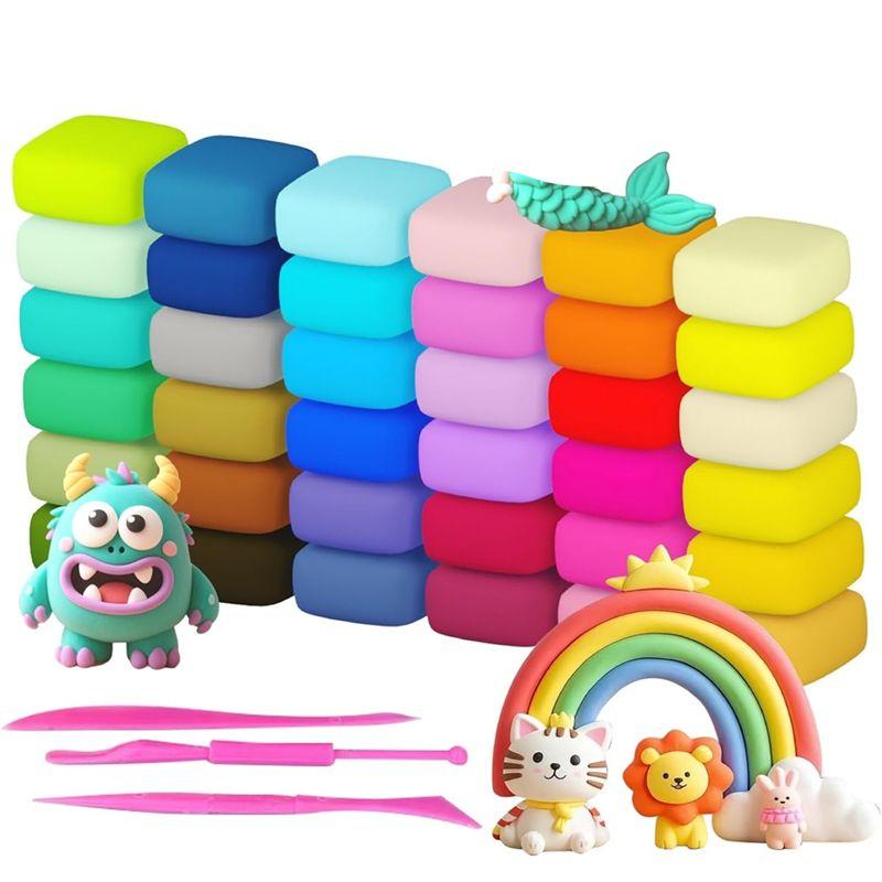 ABIY Ultra Light Magic Modeling Clay In 36 Colors, Air Dry DIY Clay With Tools For Kids, Children, Crafts, Art