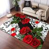 1PC Rose Pattern  Kitchen Rugs Non-Slip Home Door Mats Pop Design Bathroom Rugs Bath Mat Carpet for Home Sink Laundry Decor