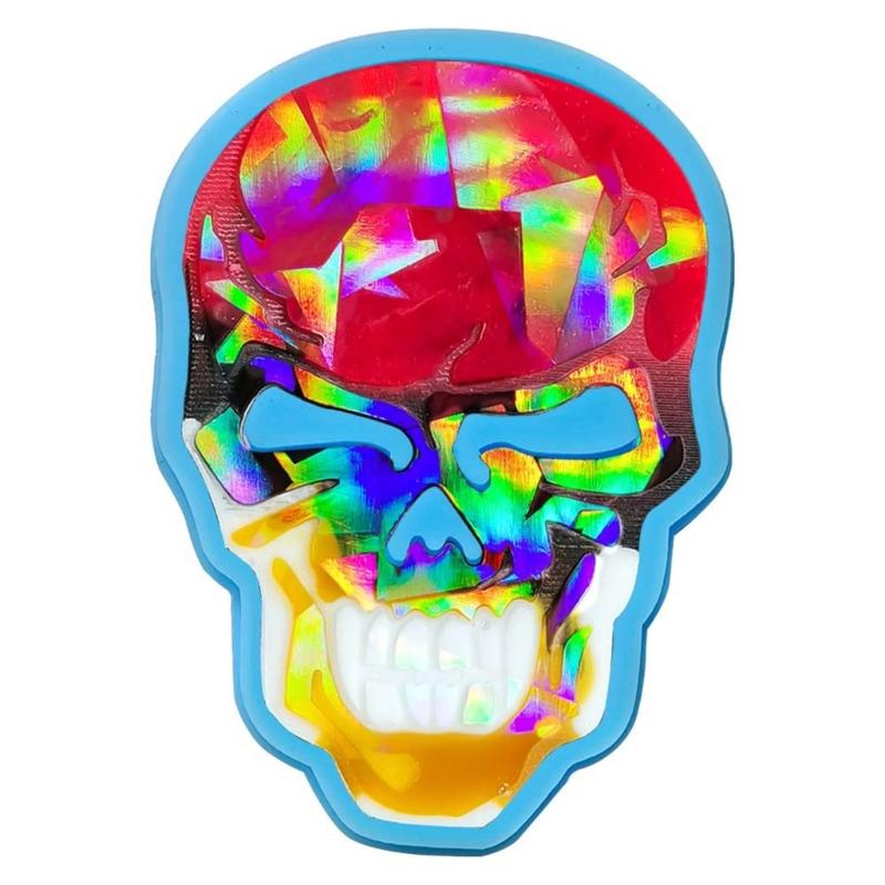 Jewelry Casting Mold Skull Shaped Silicone Mold Holographic Resin Mold for DIY Necklace Keychains Earring Pendant