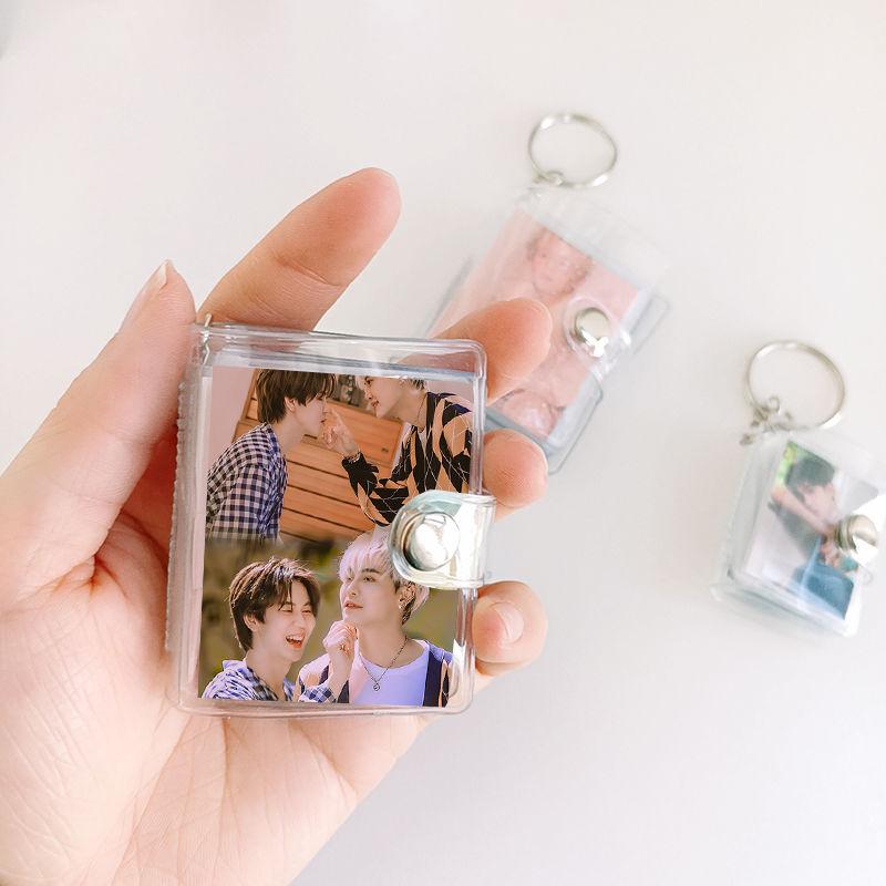 1/2/3Inch Small Photo Album 16/20/36 Pockets Photocard Holder Keychain Transparent Frosted Kpop Photocard Binder Album Photo Hold