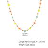 Colorful Rainbow Square Beaded Necklace for Women, Gold Plated Stainless Steel Boho Necklace Bracelet, Exquisite Charm Jewelry