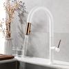 Arrived Pull Out Kitchen Faucet Rose Gold and White Sink Mixer Tap 360 Degree Rotation Kitchen Mixer Taps Kitchen Tap