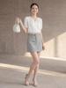 Fei Yuan A-line Skirt for Women with Belt and Double Pockets - Anti-exposure, Solid Color, Short, Petite Fit.