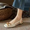 Fashion Womens Flats Retro Baotou Low-heel Sandals High Quality Leather Sandals for Women Fashion Flat Sandals Suede Office Casual Shoes