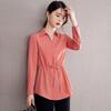 Chic Autumn Waist-Hugging Women's Blouse: High-End, Versatile, Belly-Covering Design