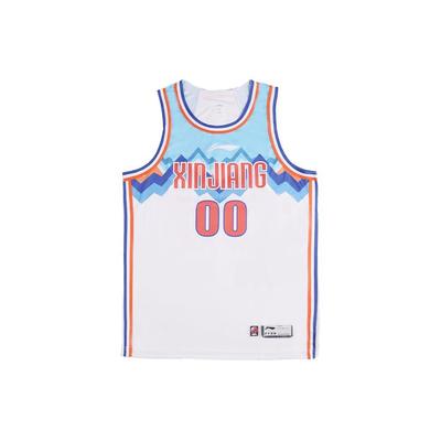 Li Ning CBA Series Color Block Digital Print Competition Basketball Jersey Fan Edition 23-24 Season Xinjiang Team Zhao Rui 0 Men Jersey AAYTC01-1