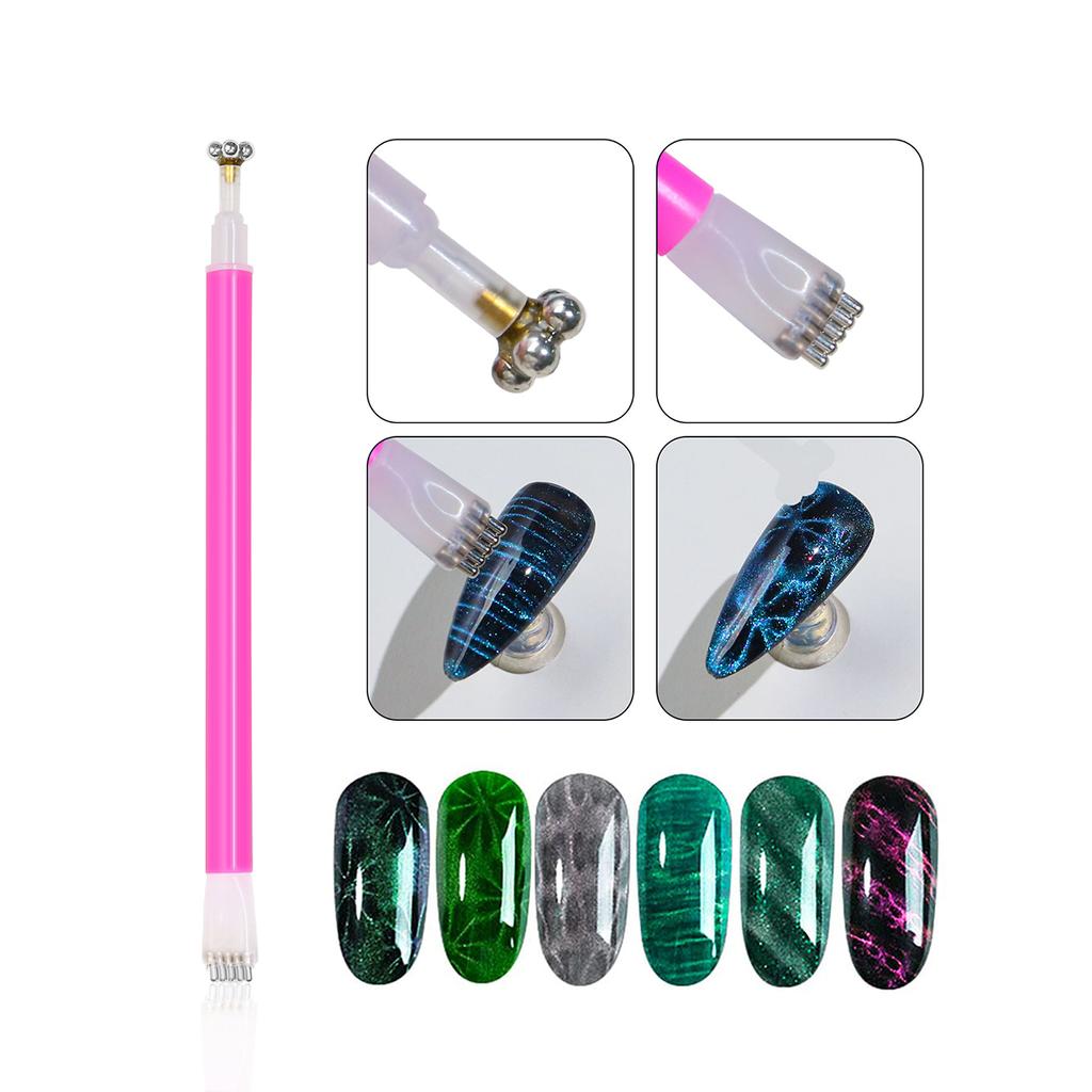10Pcs Nail Art Magnetic Stick Wand Pen Set for 3D Cat Eye Gel Painting Nails Art Magnet Wand UV Gel Polish Magic Manicure Tools