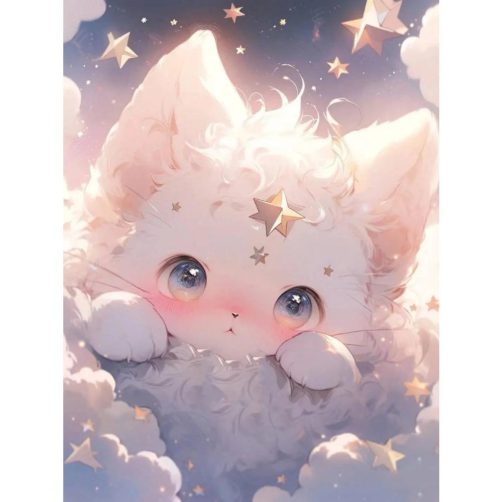 

DIY Повний круглий алмазний живопис Вишивка хрестиком 3D милий кошеня тваринна сцена Маленька квітка домашнє декоративне мистецтво Алмазний живопис 5d алмазний живопис Full Round 25X37.5CM