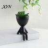 Indoor Plant Pot Ornament 3D Printed Sitting Human Figure Succulents Planter, 2-in-1 Desktop & Decor Ornament, Matte Finish Office Desk Planter