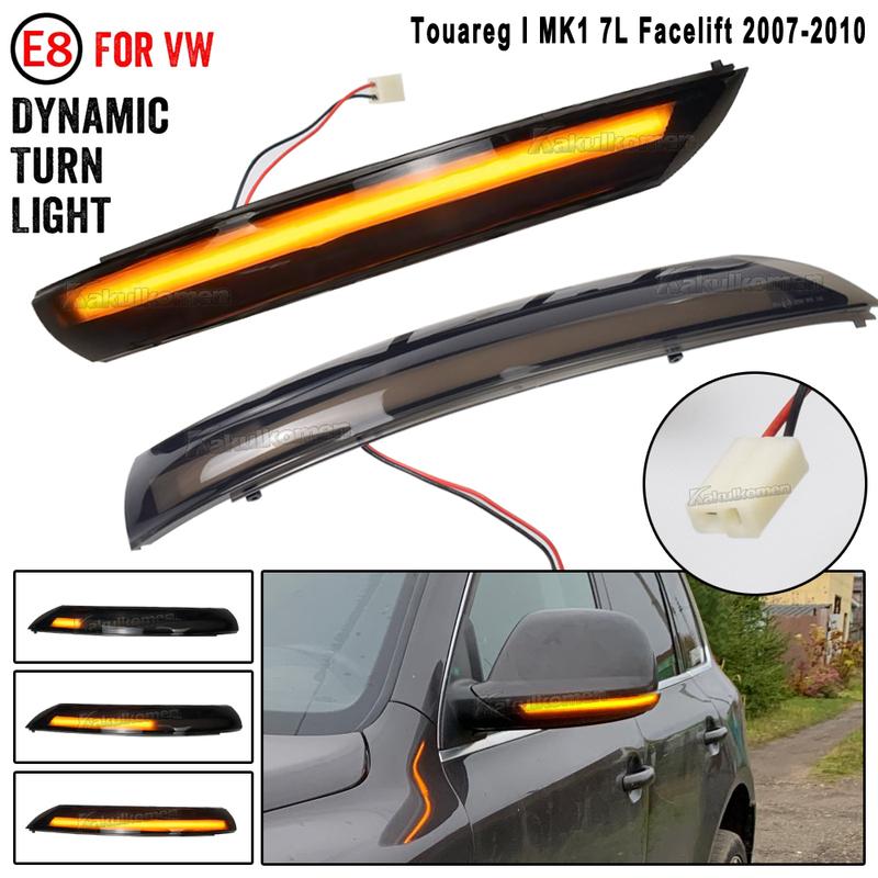 For VW Volkswagen Touareg I MK1 7L 2007 2008 2009 2010 Car Dynamic Turn Signal Lamp Side Mirror Sequential LED Light 7L6949101C