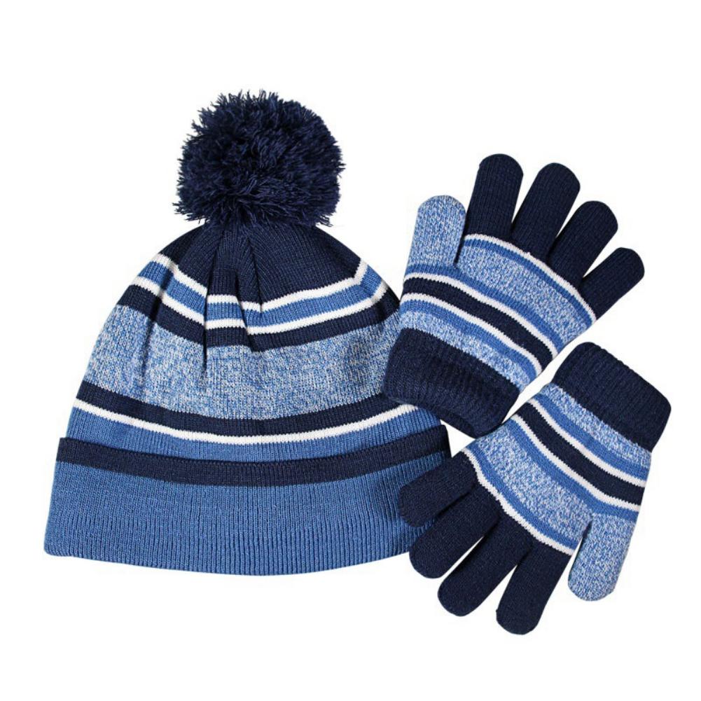 

Детская зимняя теплая модная шапка+перчатки 2шт.