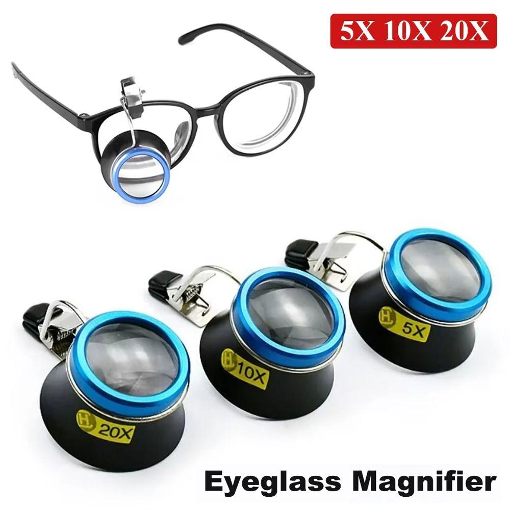 1Pcs Clip-On Eyeglass Magnifier Eye Loupe Portable Eyepiece  Watchmakers Repair Tool
