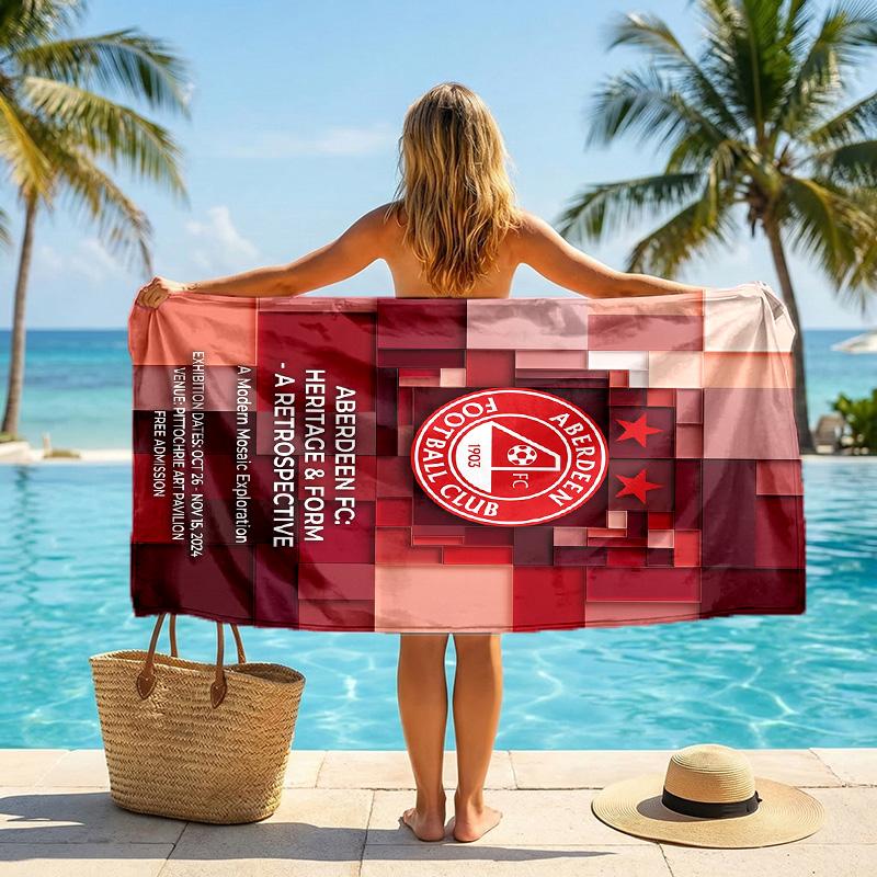 Aberdeen FC Aufdruck Schnelltrocknendes Strandtuch Mikrofaser Saugfähig Tragbar Reise Schwimmtuch