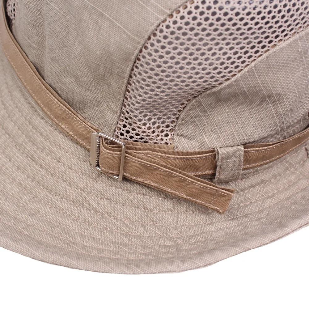 Mesh Sun Cap Cotton Fishing Hat New Panama Cap  Women Men