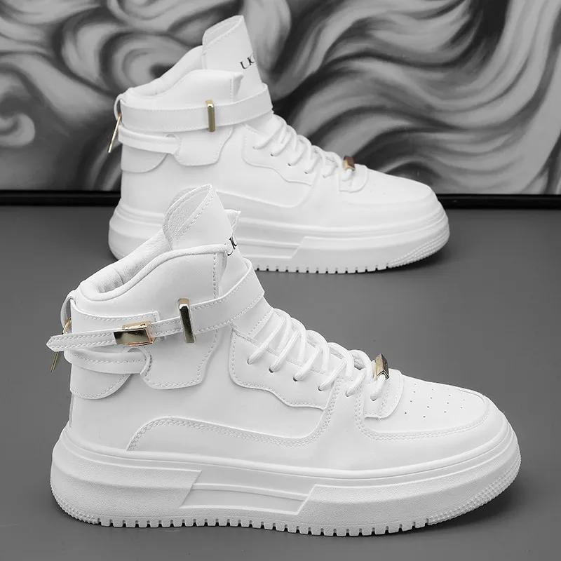 

Горячие модные коричневые кроссовки для мужчин 2024 года, дизайнерские мужские туфли с высоким верхом, удобные туфли на платформе, мужские повседневные кроссовки для скейтборда 44