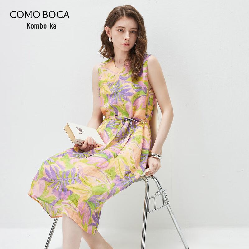 Kemengboka 2026 S/S Women's Linen Sleeveless Tie-Waist Resort Dress