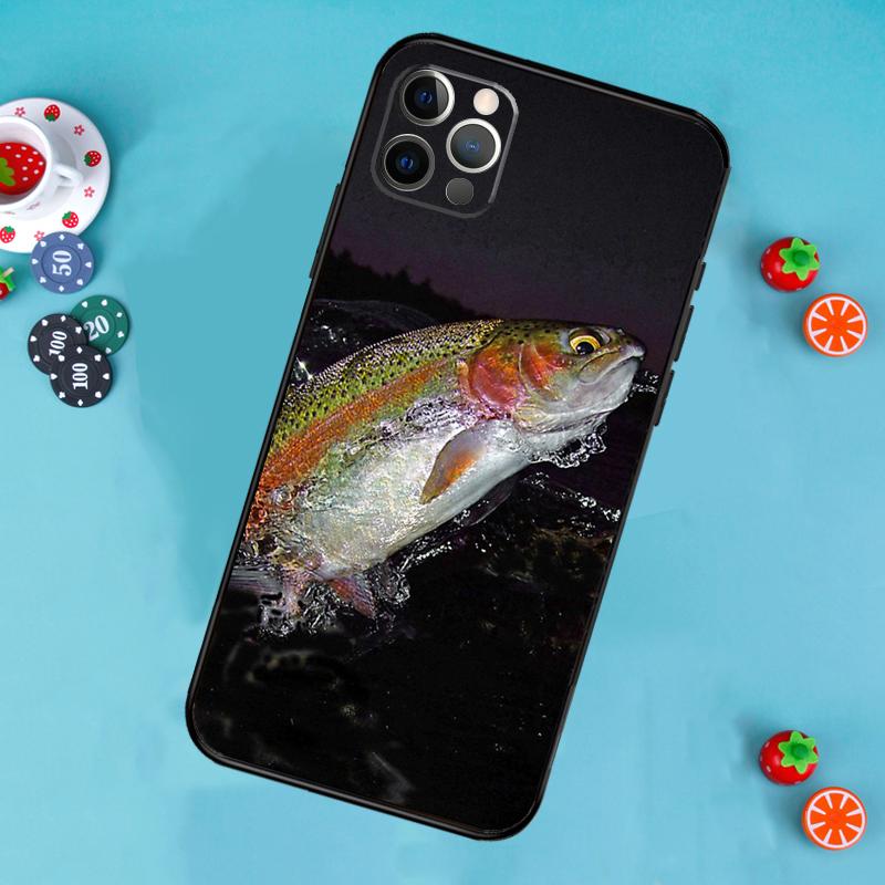 Vintage Trout Fishing Phone Case For iPhone 17 Air 16 15 14 13 11 12 Pro Max 13 12 mini 15 16 Plus 16e Cover Funda