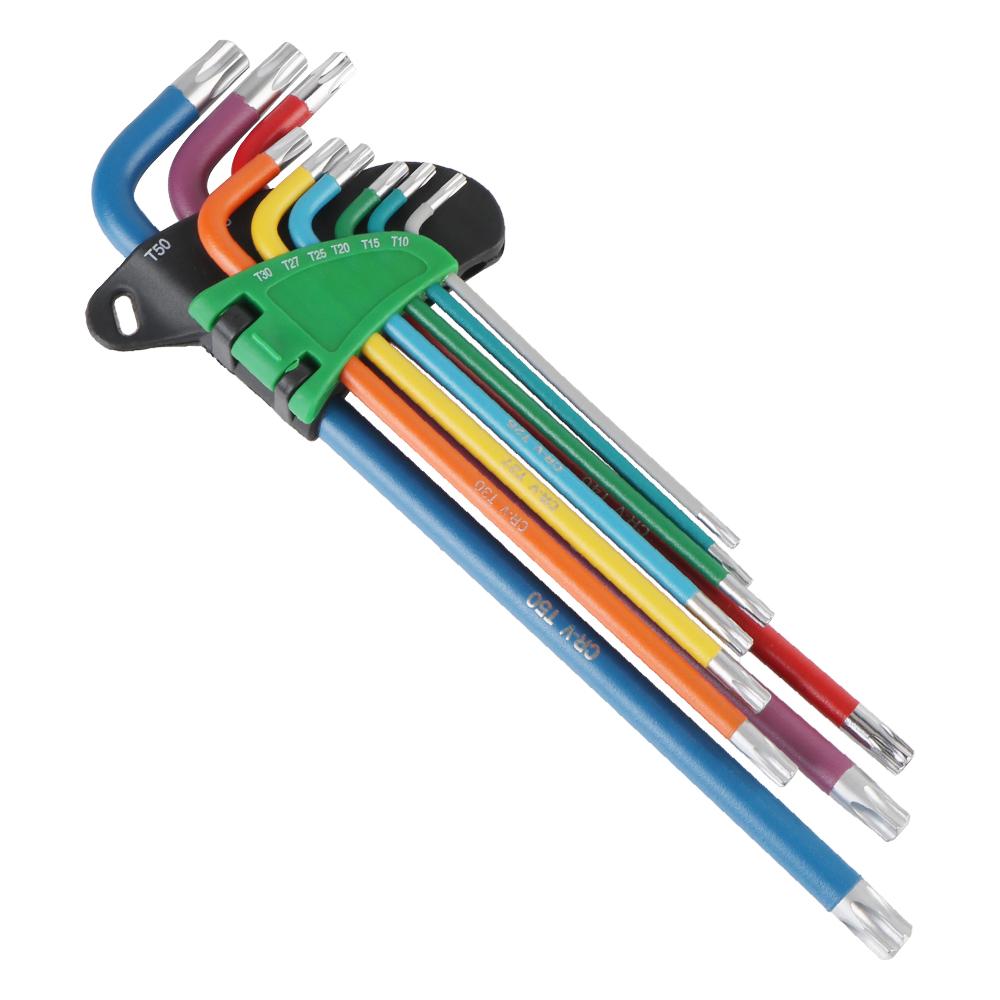 Durable Portable Hexagonal Wrench Set Tool Color Non Slip Anti Rust Inner Hexagonal Wrench Hex Wrench Screwdriver Set 9Pcs