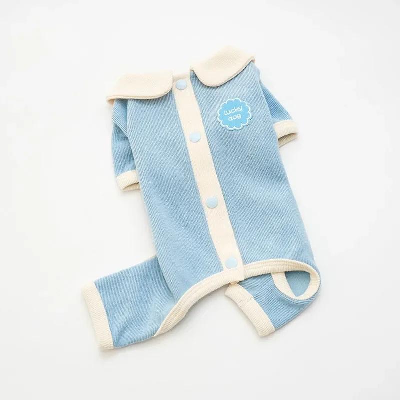 

Dog Pajamas Jumpsuit Winter Pet Clothing Rompers Puppy Outfit Yorkie Pomeranian Maltese Poodle Bichon Schnauzer Dog Clothes Coat S синій