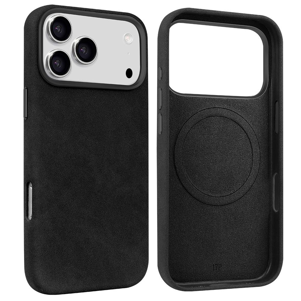 Husă Magnetică de Lux pentru Telefon pentru IPhone 17/16/15 Pro Max Piele Sintetică Tip Suede cu Protecție Metalică pentru Obiectivul Camerei