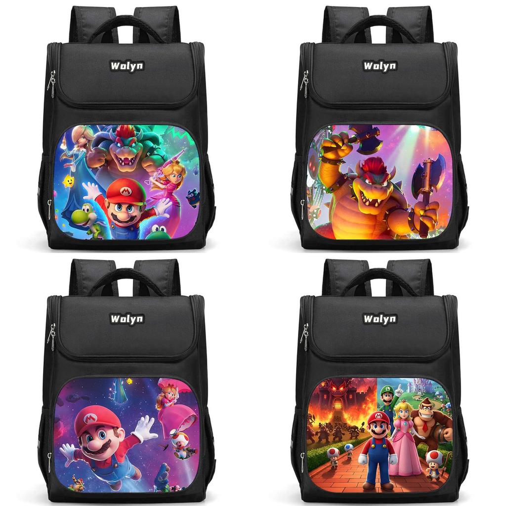 Der Super Mario Galaxy Film Strapazierfähiger Rucksack mit mehreren Fächern für Schulkinder Mit atmungsaktiven Air-Cushion-Trägern