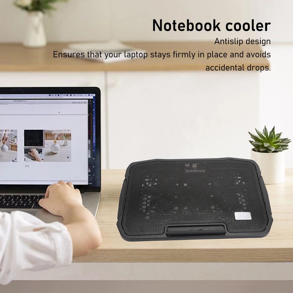 Gaming Notebook Cooler USB Powered Ergonomic Design Comfortable Laptop Cooling Pad  Adjustable Wind Speed for Office