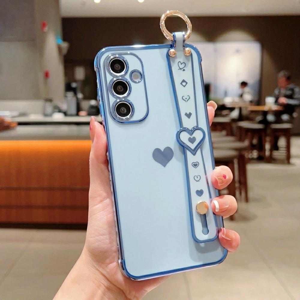 Für Samsung Galaxy A16 5G/A16 4G Hülle Armband Ständer Liebesherz TPU Handyhülle Fingerhalter