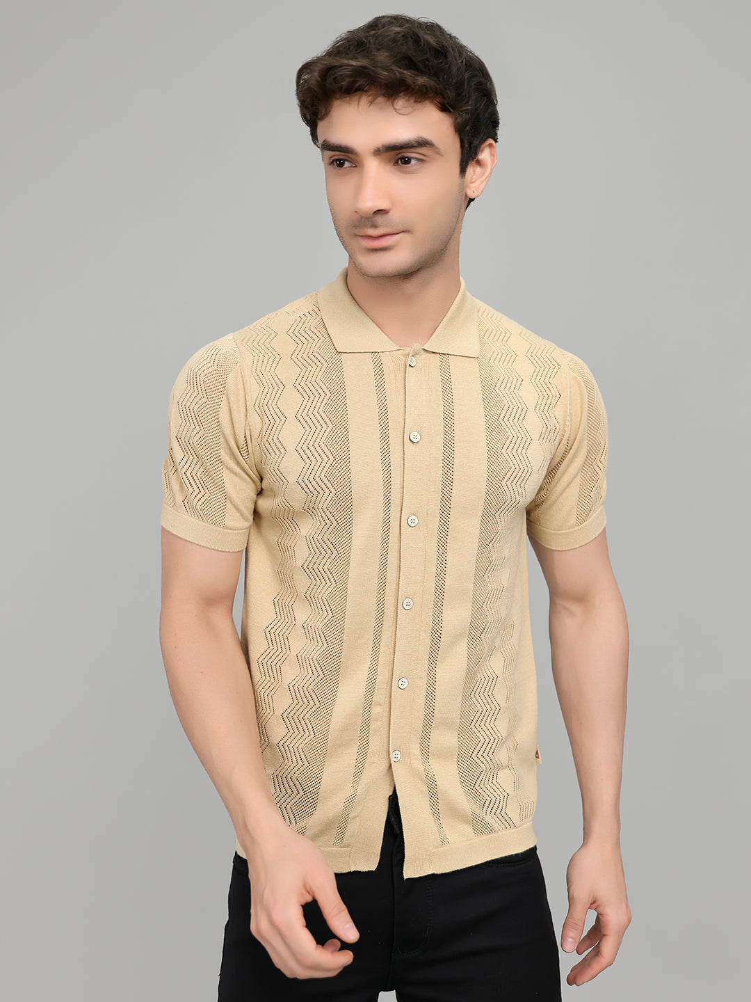 Monte Carlo Men Smart Fit Beige Shirt M бежевый