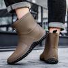 Men's Waterproof Non-slip Rain Boots - Durable, Eco-friendly PVC Ankle Overshoes for Outdoor Commuting